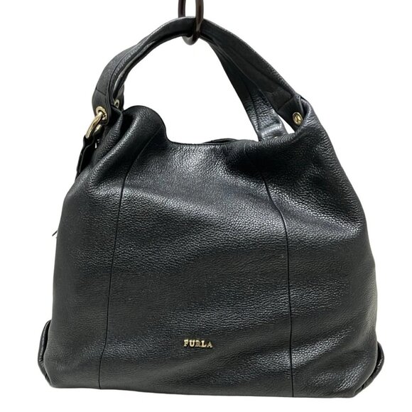 Auth FURLA - Dark Navy Leather Tote Bag - Picture 2 of 11